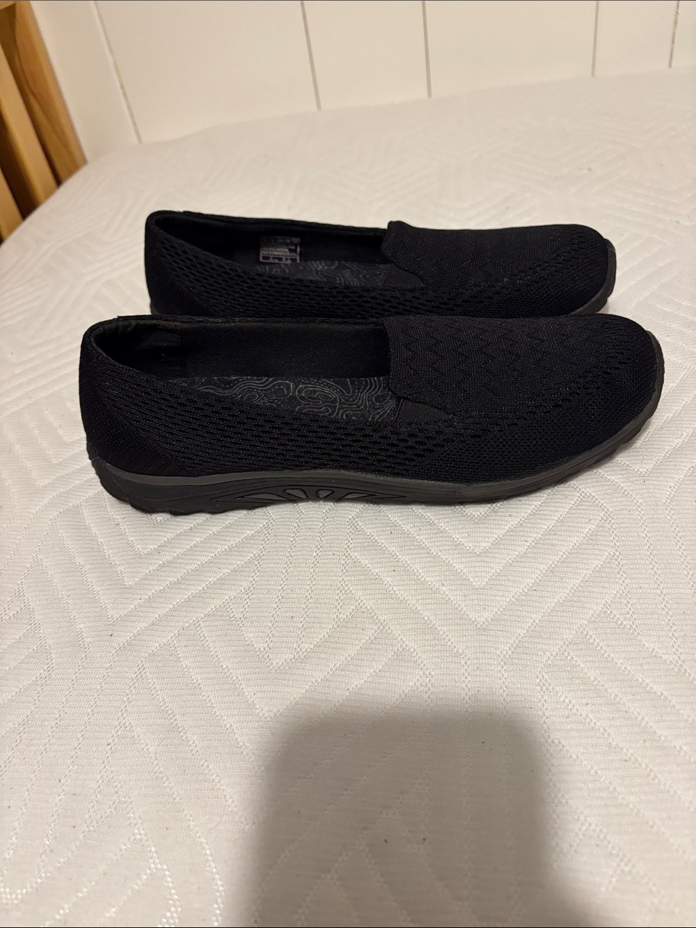 Skechers Women's Black Knit Slip-On Loafers